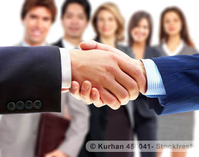 Business team hand shake