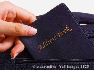 Address book in blue color