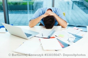 Businessman having stress in the office