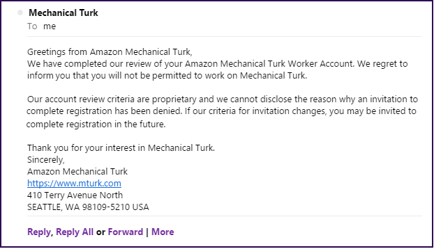 Mechanical Turk Email Template