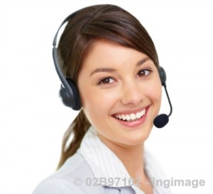 Young assistant with a headset