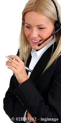 Virtual assistant with a headgear holding a pen