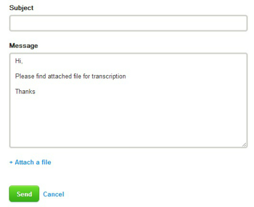 oDesk message interface - Share files via Dropbox