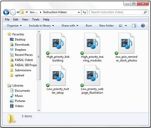 Video Instructions Shared to a Dropbox Folder